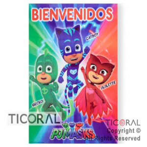 HEROES EN PIJAMA AFICHE BIENVENIDO x 1